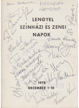  - Lengyel színházi és zenei napok (1978) [Többszörösen aláírt], Budapest 1978 antikvár könyv