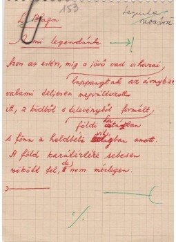 Gáldi László - Gáldi László autográf műfordítás-kézirata Lucian Blaga román költő&nbsp;„A mi legendánk”&nbsp;című költeményéről (1964), Budapest 1964 antikvár könyv