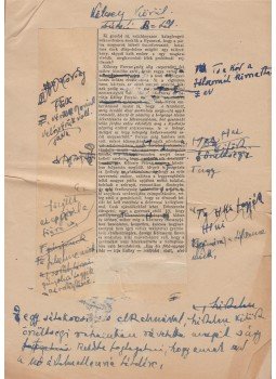 Hatvany Lajos - Hatvany Lajos (1880–1961) mecénás, író, újságírónak a fiatal Kölcsey Ferenc szerelmi költészetéről írt, visszavont cikkének publikálatlan, saját kezű javításokkal sűrűn teleírt, publikálatlan kefelevonata., Budapest 1932 antikvár könyv