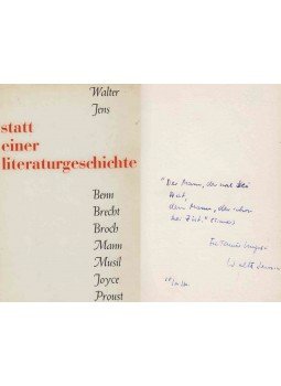 Walter Jens - Statt einer Literaturgeschichte (dedikált) Walter Jens - Statt einer Literaturgeschichte (dedikált), Pfullingen 1962 antikvár könyv