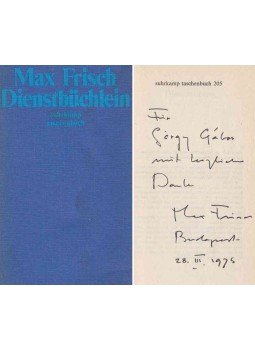 Max Frisch - Dienstbüchlein (dedikált) Max Frisch - Dienstbüchlein (dedikált), Frankfurt am Main 1974 antikvár könyv