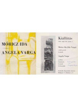  - Móricz Ida - Angela Varga - Kiállítás 1966. május 20-június 5. (dedikált), Budapest 1966 antikvár könyv