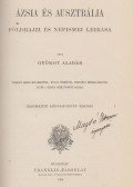 György Aladár - A Föld és Népei III. - Ázsia és Ausztrália földrajzi és népismei leírása