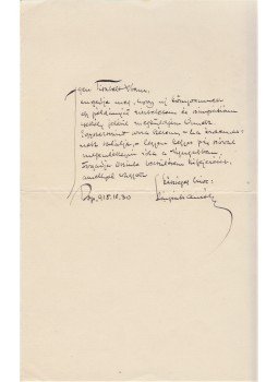 Kárpáti Aurél - Kárpáti Aurél (1884–1963) író, szerkesztő saját kézzel írt kísérőlevele Babits Mihálynak (1883–1941) költőnek, a Nyugat szerkesztőjének, Budapest 1915 antikvár könyv