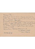 Borsos Miklós - Borsos Miklós szobrász autográf levelezőlapja Medgyessy Ferencnek (1949)