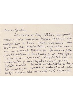 Keresztury Dezső - Keresztury Dezső (1904–1996) író, költő egy oldal terjedelmű, saját kézzel írt, publikálatlan verse Belia György (1923–1982) számára, Nyárád 1957 antikvár könyv