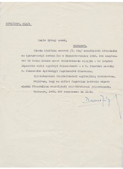 Darvas József - Darvas József miniszter gépelt levele Belia György irodalmárnak, építésügyi fogalmazóvá kinevezésének tárgyában (1948), Budapest 1948 antikvár könyv