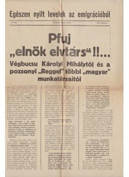 Róbert [Saxel] Oszkár (szerk.) - Egészen nyílt levelek az emigrációból. Szerkeszti: Róbert [Saxel] Oszkár. 6. szám. (1930. augusztus.), Bécs 1930 antikvár könyv