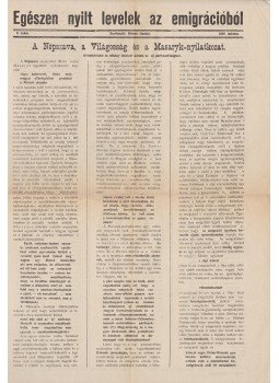 Róbert Oszkár (szerk.) - Egészen nyílt levelek az emigrációból. Szerkeszti: Róbert [Saxel] Oszkár. 9. szám. (1930. október.), Bécs 1930 antikvár könyv