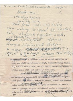 Hatvany Lajos - Hatvany Lajos (1880–1961) mecénás, kritikus „Nemde: nem? (Személyes ügyben)” című, 3 oldal terjedelmű, Szabó Dezsőt szenvedélyesen támadó pamfletjének saját kézzel és géppel írt eredeti kézirata, London 1940 antikvár könyv