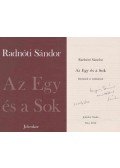 Radnóti Sándor - Az Egy és a Sok (dedikált)