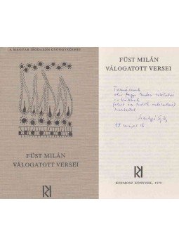 Füst Milán, Somlyó György - Füst Milán válogatott versei (Somlyó György szerkesztő által dedikált), Budapest 1979 antikvár könyv