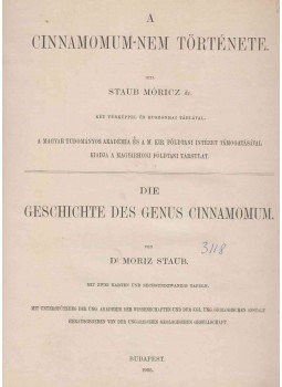 Staub Móricz - A Cinnamomum-nem története., Budapest 1905 antikvár könyv