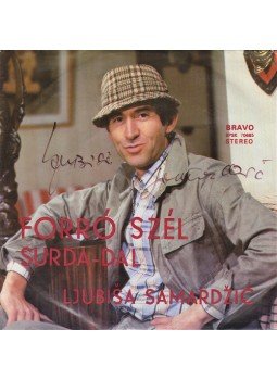 Samardžić, Ljubiša - Ljubiša Samardžić színész aláírása a „Forró szél” című  jugoszláv tévéfilmsorozat zenéjét tartalmazó kislemez borítóján, Budapest 1985 antikvár könyv