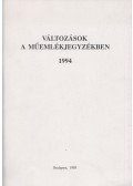 Diénes Virág - Változások a műemlékjegyzékben 1994