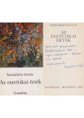 Szerdahelyi István - Az esztétikai érték (dedikált)
