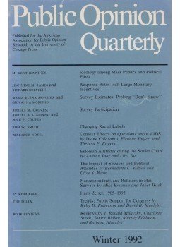 - Public Opinion Qaurterly - Winter 1992 - Public Opinion Qaurterly - Winter 1992, Chicago 1992 antikvár könyv