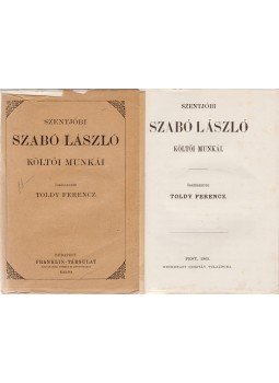 Szentjóbi Szabó László - Szentjóbi Szabó László költői munkái, Pest 1865 antikvár könyv