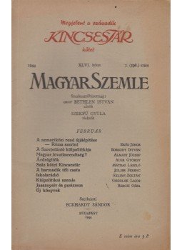 Eckhardt Sándor - Magyar Szemle 1944. február, Budapest 1944 antikvár könyv
