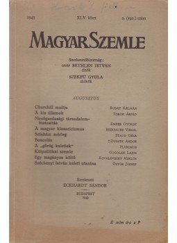 Eckhardt Sándor - Magyar Szemle 1943. augusztus, Budapest 1943 antikvár könyv