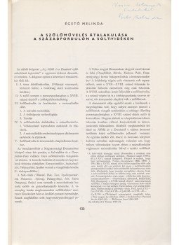 Égető Melinda - A szőlőművelés átalakulása (Dedikált), Kecskemét 1974 antikvár könyv