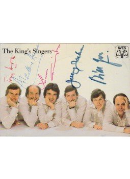  - A The King’s Singers promóciós képeslapja az énekesek aláírásával. Készült 1982-ben, Stuttgart 1982 antikvár könyv