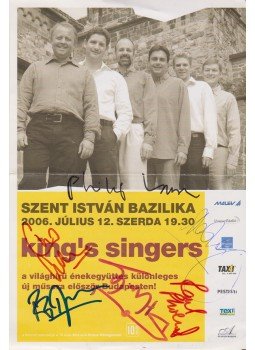  - A The King’s Singers promóciós szórólapja az énekesek aláírásával. Készült 2006-ban, Budapest 2006 antikvár könyv