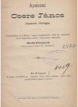 Koós Ferencz - Apáczai Csere János népszerü életrajza Koós Ferencz - Apáczai Csere János népszerü életrajza, 0 antikvár könyv