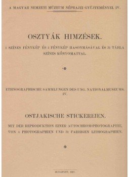  - Osztyák himzések, Budapest 1921 antikvár könyv