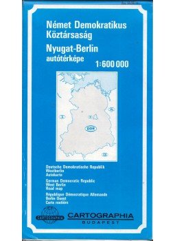  - Német Demokratikus Köztársaság, Nyugat-Berlin autótérképe 1:600000, Budapest 1989 antikvár könyv
