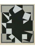 Victor Vasarely - Kompozíció szürkében és kékben