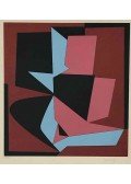 Victor Vasarely - Rózsaszín-kék kompozíció