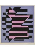 Victor Vasarely - Kompozíció (Rózsaszín, lila)