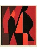 Victor Vasarely - Kompozíció narancs-piros-fekete