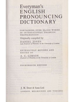 Daniel Jones - Everyman's ENGLISH pronouncing dictionary, London 1979 antikvár könyv