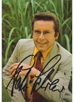 Schreier, Peter - Peter Schreier (1935–2019) német operaénekes aláírása a róla készült színes portré-képeslap előoldalán (1979), München 1979 antikvár könyv