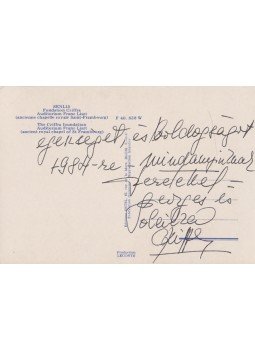 Cziffra György - Cziffra György (1921–1994) zongoravirtuóz saját kezű újévi üdvözlete a Fondation Cziffra központjából (1984), Senlis 1984 antikvár könyv
