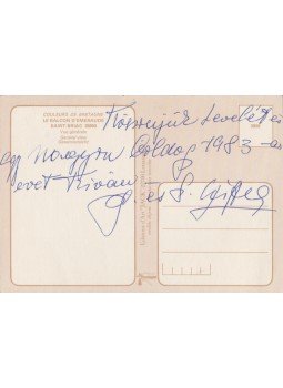 Cziffra György - Cziffra György zongoraművész autográf újévi üdvözlete Saint-Briane-ból (1983), Senlis 1984 antikvár könyv