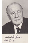 Kádár János - Kádár János (1912–1989) első titkár aláírt portrékártyája (1986)