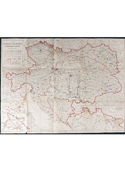  - Karte der Leinen-, Hanf- und Jute-Industrie in Österreich–Ungarn (1910), Bécs 1910 antikvár könyv