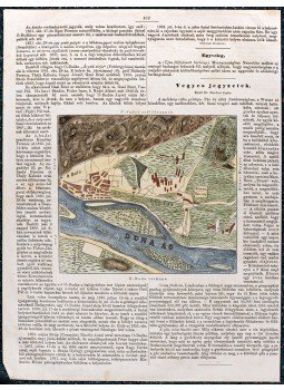  - Ó-Buda térképe 1862 [Kézzel színezett fametszet], Pest 1862 antikvár könyv