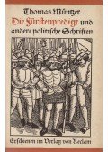 Müntzer, Thomas - Die Fürstenpredigt und andere politische Schriften