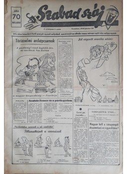  Király Dezső - Szabad száj. I–III. évfolyam (1946–1948) lapszámainak közel teljes gyűjteménye [Egybekötve], Budapest 1946 antikvár könyv