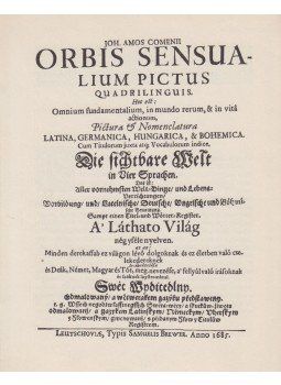 Johannes Amos Comenius - Orbis Sensualium Pictus Quadrilinguis (reprint), Prága 1979 antikvár könyv