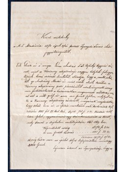 Arany János - Arany János (1817–1882) költő két oldal terjedelmű, autográf kézirata, Pest 1870 antikvár könyv