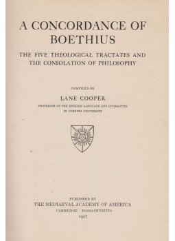 Lane Cooper - A Concordance of Boethius, Cambridge 1928 antikvár könyv