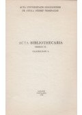Karácsonyi Béla,Varga András - Acta Bibliothecaria Tomus IX. Fasciculus 1.