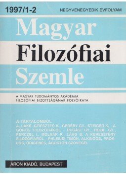 Áron László - Magyar filozófiai szemle 1997/1-2 Áron László - Magyar filozófiai szemle 1997/1-2, Budapest 1997 antikvár könyv