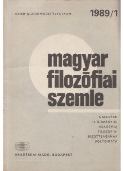 Tengelyi László - Magyar filozófiai szemle 1989/1, Budapest 1989 antikvár könyv