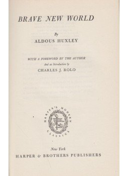 Huxley, Aldous Leonard - Brave New World Huxley, Aldous Leonard - Brave New World, New York 1950 antikvár könyv